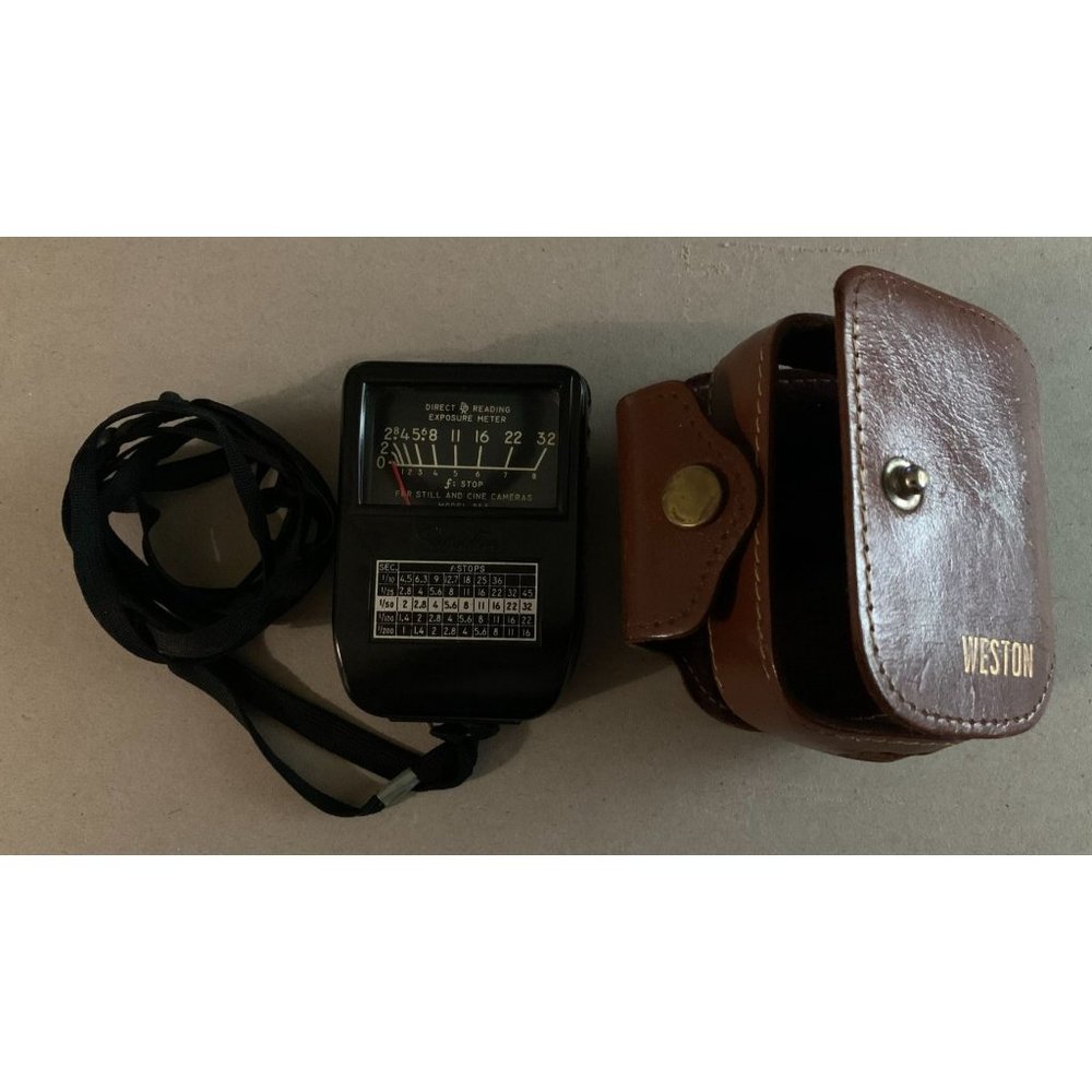 1940's Vintage Weston Light Exposure Meter Model 853 w/ Leather Case